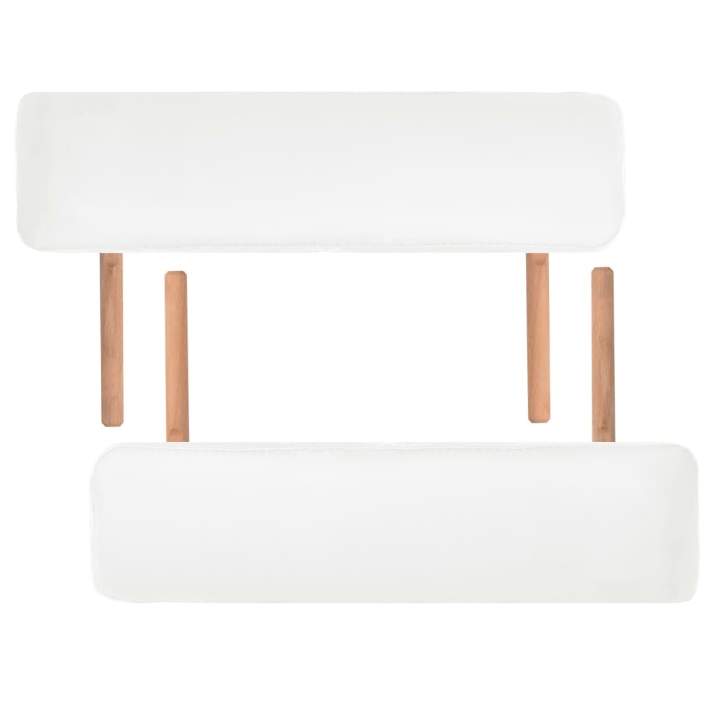 2-Zone Folding Massage Table 3.9" Thick White