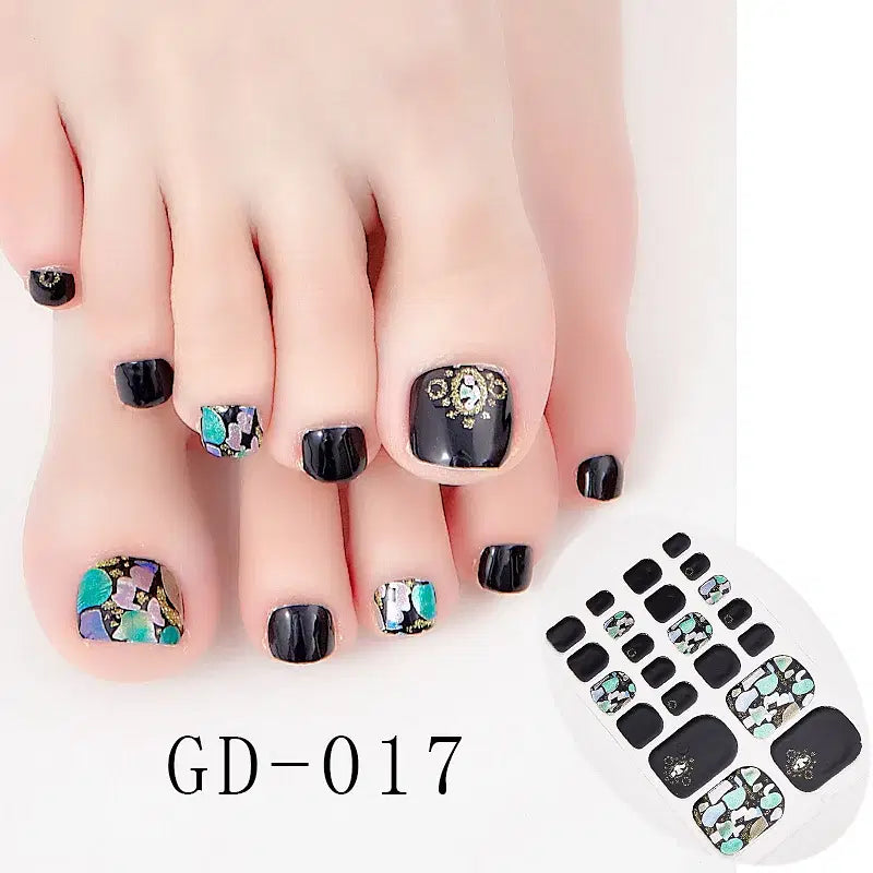 Color: Amy Green - 22 Tips/Sheet Nail Tape Loveliness Nail Art Stickers Designed Nailart Sticker Nail Strips Designer Nail Decals Nailart Shiny