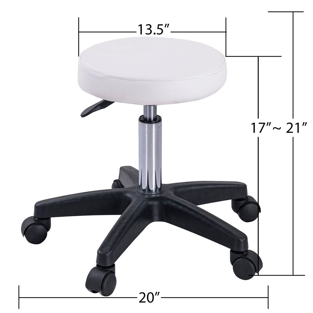 Massage Salon Tattoo Chair with Two Trays Esthetician Bed with Hydraulic Stool, Multi-Purpose 3-Section Facial Bed Table, Adjustable Beauty Barber Spa Beauty Equipment, White