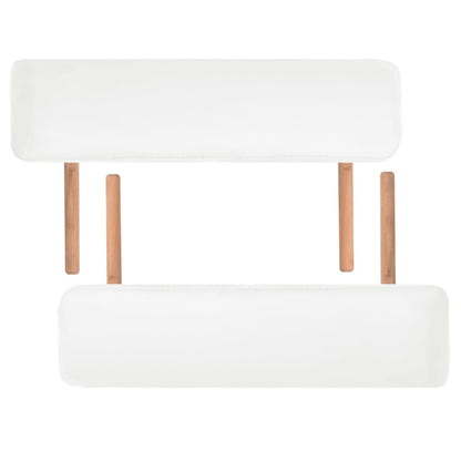 2-Zone Folding Massage Table 3.9" Thick White