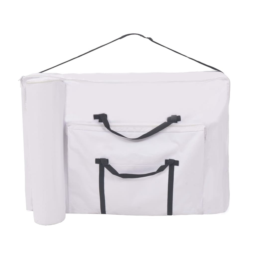 2-Zone Folding Massage Table 3.9" Thick White