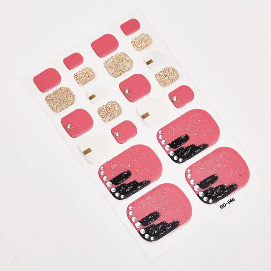 Color: Amy Green - 22 Tips/Sheet Nail Tape Loveliness Nail Art Stickers Designed  Nailart Sticker Nail Strips Designer Nail Decals Nailart Shiny