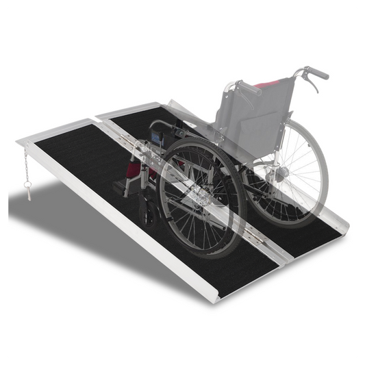 3FT Two-section Non-Skid Folding Lightweight Aluminum Alloy Wheelchair Scooter Mobility Ramps