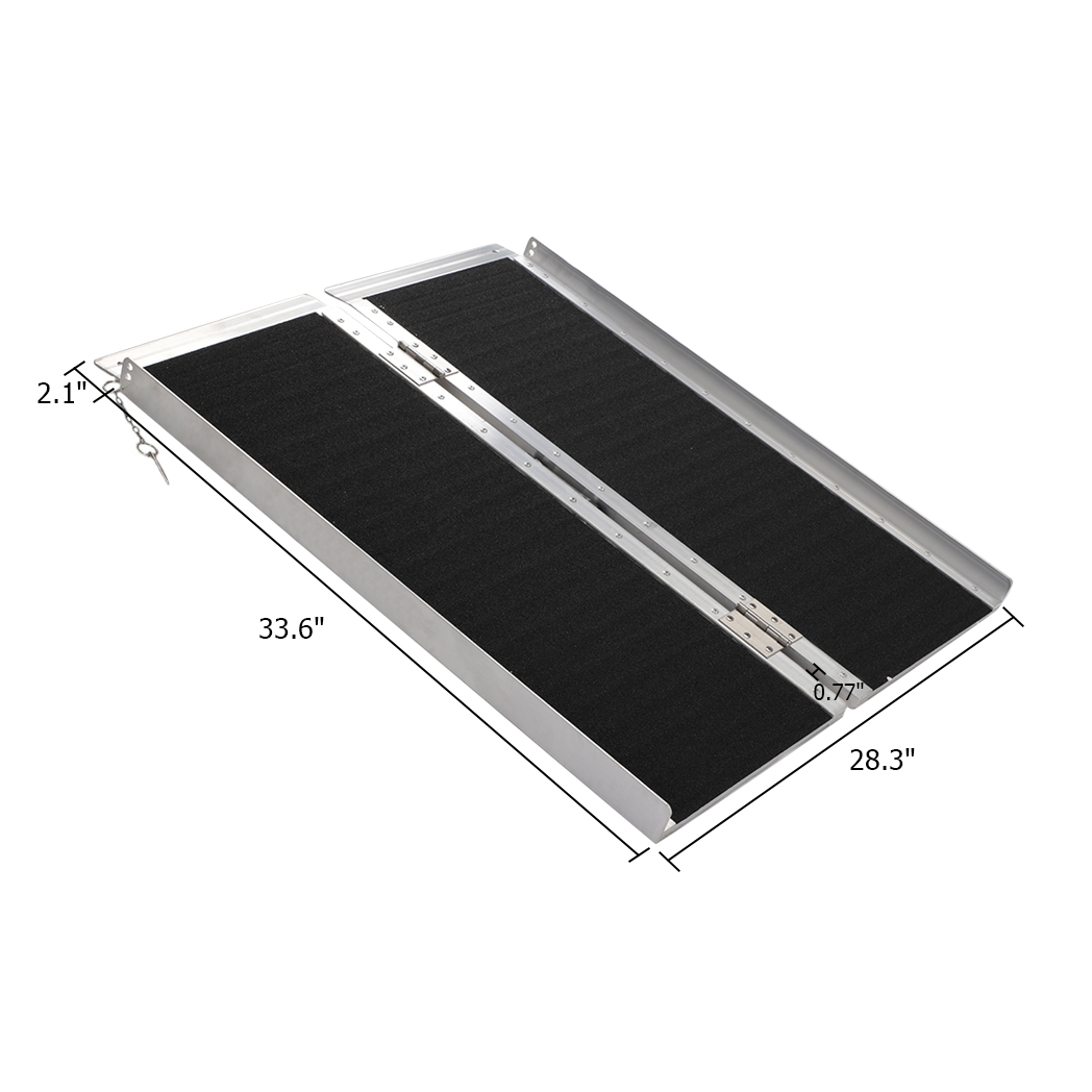 3FT Two-section Non-Skid Folding Lightweight Aluminum Alloy Wheelchair Scooter Mobility Ramps