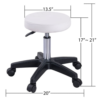 Massage Salon Tattoo Chair with Two Trays Esthetician Bed with Hydraulic Stool, Multi-Purpose 3-Section Facial Bed Table,  Adjustable Beauty Barber Spa Beauty Equipment, White